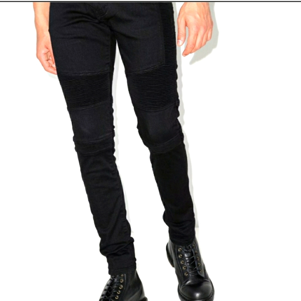 REPRESENT JEANS, BLACK BIKER SKINNY JEANS SIZE XXL